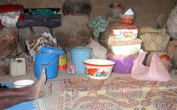 Interieure d'une habitation traditionnelle du Burkina Faso
